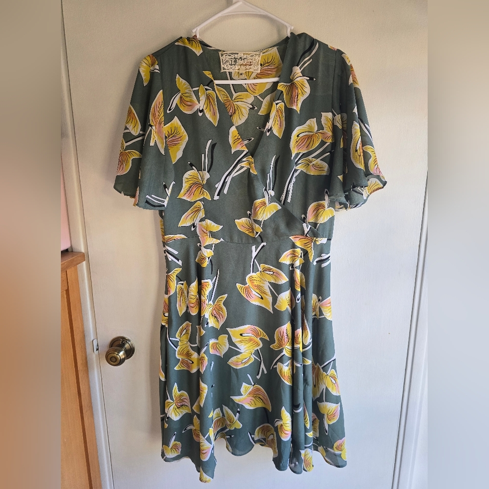 Pink martini floral dress with slip medium
